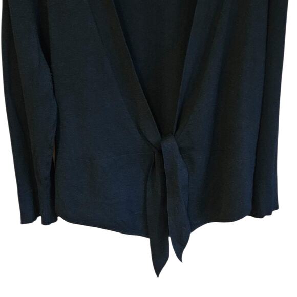 White House Black Market Women's Black Tie Front Cardigan Sweater XL - Picture 4 of 9